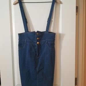 Stretch Denim Jumper Skirt